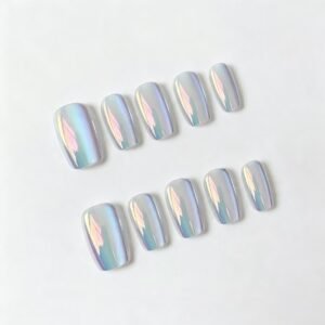 Electroplated Cyan Blue Nail Tips